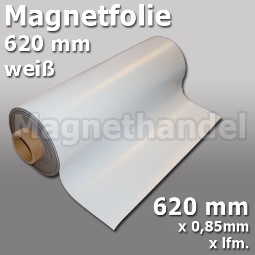 Magnetfolien weiß 620 mm x 0,85 mm x lfm. Magnetfolie