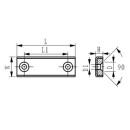 Neodym Flachgreifer Rechteckig 110x13,5x5 mm mit 2x Senkung