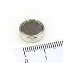 Neodymium flat pot magnets Ø 13 x 4,5 mm, Nickel -...