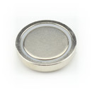 Neodymium flat pot magnets Ø 25 x 7 mm, Nickel -...