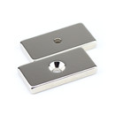 Neodymium magnets 40x20x5 with bore counterbore North...