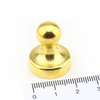 Memo magnet with steel case Ø 20 x 25 mm Neodymium Gold