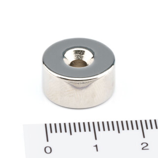 Neodym Magnete Ø16xØ3,5x8 mm NdFeB N52 NORD Senkung NICKEL