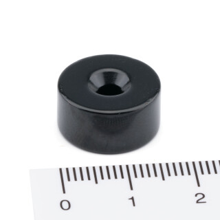 Neodymium magnets Ø16xØ3,5x8 with counterbore North black Epoxy NdFeB N52 - pull force 9 kg –