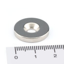 Neodym Magnete Ø19xØ4,5x3 mm NdFeB N45 NORD Senkung NICKEL