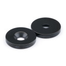 Neodymium magnets Ø19xØ4,5x3 mm with counterbore South black Epoxy NdFeB N45 - pull force 6 kg –