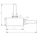 Neodym Bergemagnet Suchmagnet Angelmagnet Ø48 mm Haftkraft ca. 80 kg 2 Ösen