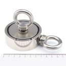 Neodymium Pot Fishing Magnet Ø75 mm Holding force ab. 200 kg 2 Eye hooks