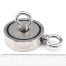 Neodymium Pot Fishing Magnet Ø94 mm Holding force ab. 300 kg 2 Eye hooks