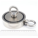 Neodymium Pot Fishing Magnet Ø116 mm Holding force ab. 400 kg 2 Eye hooks