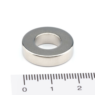 Neodymium ring magnets Ø20xØ10x5 NdFeB N45 - pull force 6 kg -