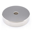 Neodymium flat pot magnets Ø 55 x 12 mm with counterbore