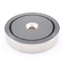 Neodymium flat pot magnets Ø90x18 mm with counterbore