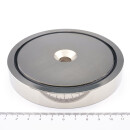 Neodymium flat pot magnets Ø120x18 mm with...