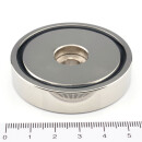 Neodymium flat pot magnets Ø 55 x 12 mm with bore