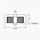 Neodym Flachgreifer Ø55x12 mm mit Bohrung