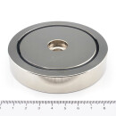 Neodymium flat pot magnets Ø90x18 mm with bore