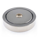 Neodymium flat pot magnets Ø90x18 mm with bore