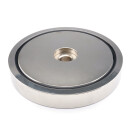 Neodymium flat pot magnets Ø120x18 mm with bore