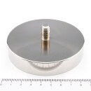 Neodymium flat pot magnets Ø90x18 mm with threaded...