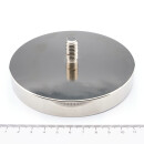 Neodymium flat pot magnets Ø120x18 mm with...